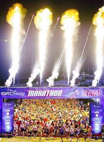 Walt Disney World Marathon Start Line with Fireworks