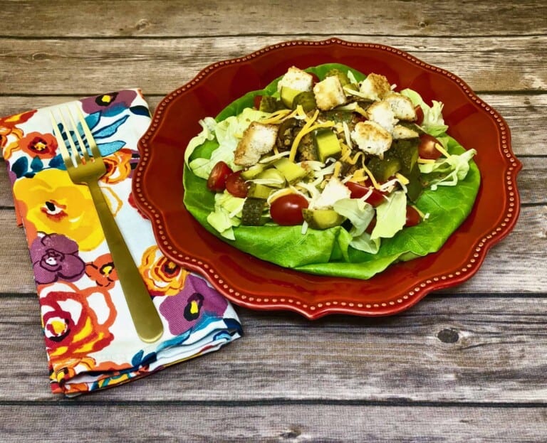 Gluten Free Veggie Burger Salad with the Works!