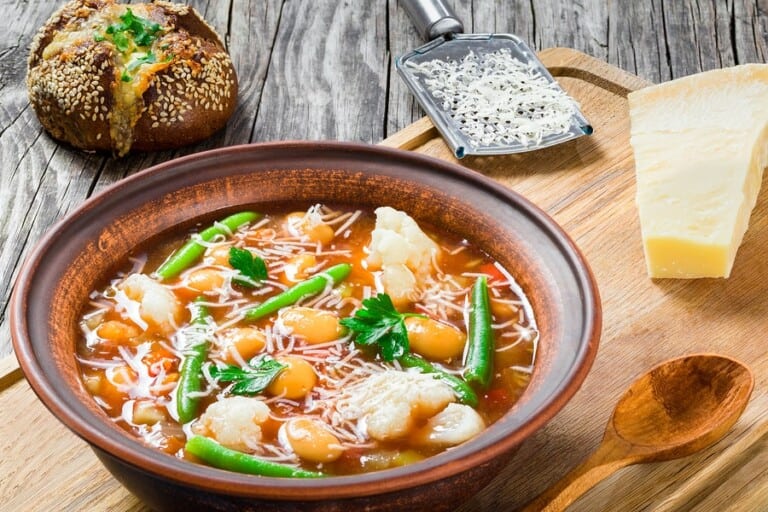 Garden Fresh Minestrone and Roasted Red Pepper Quesadillas