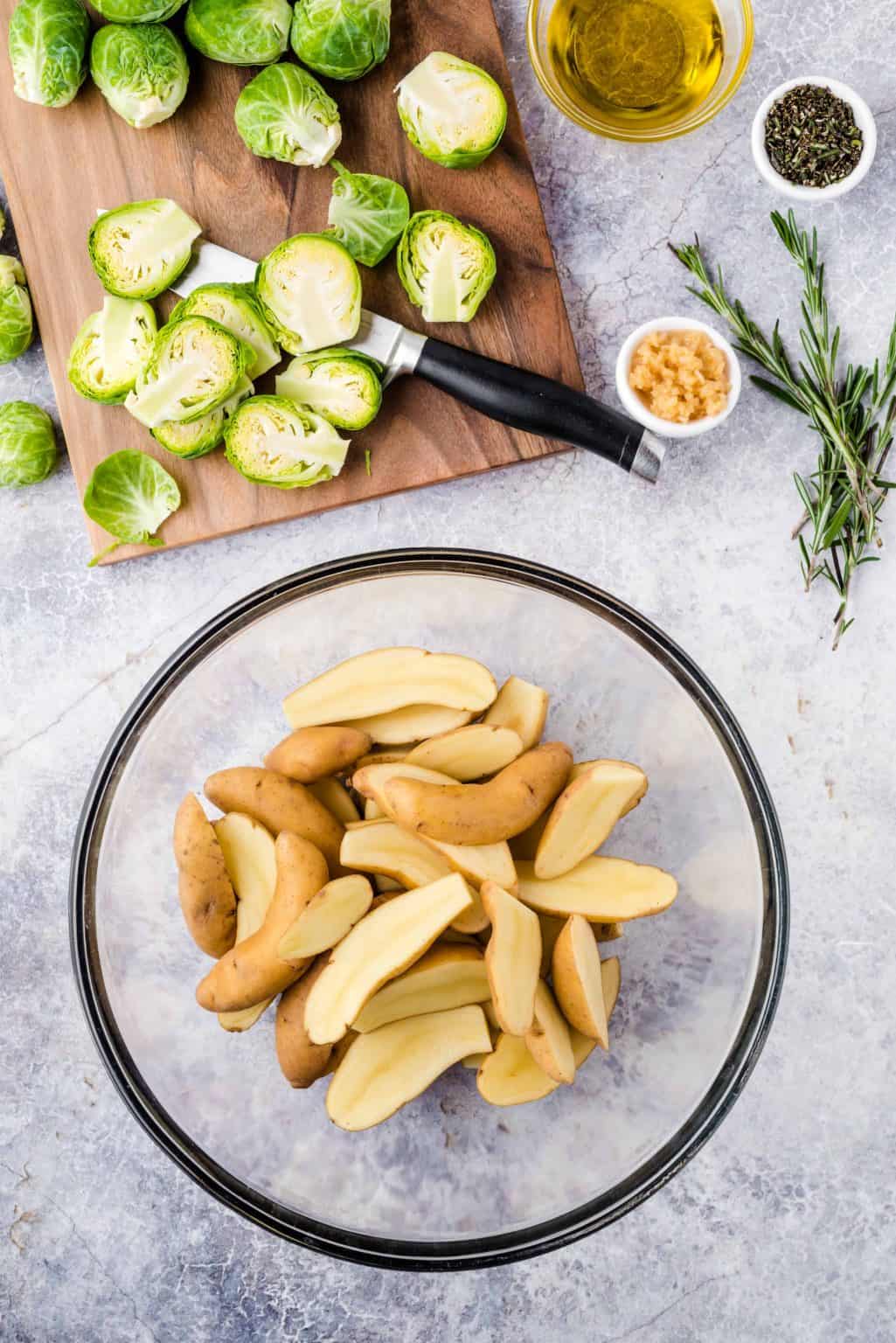 Roasted Fingerling Potatoes and Brussels Sprouts Marathons & Motivation
