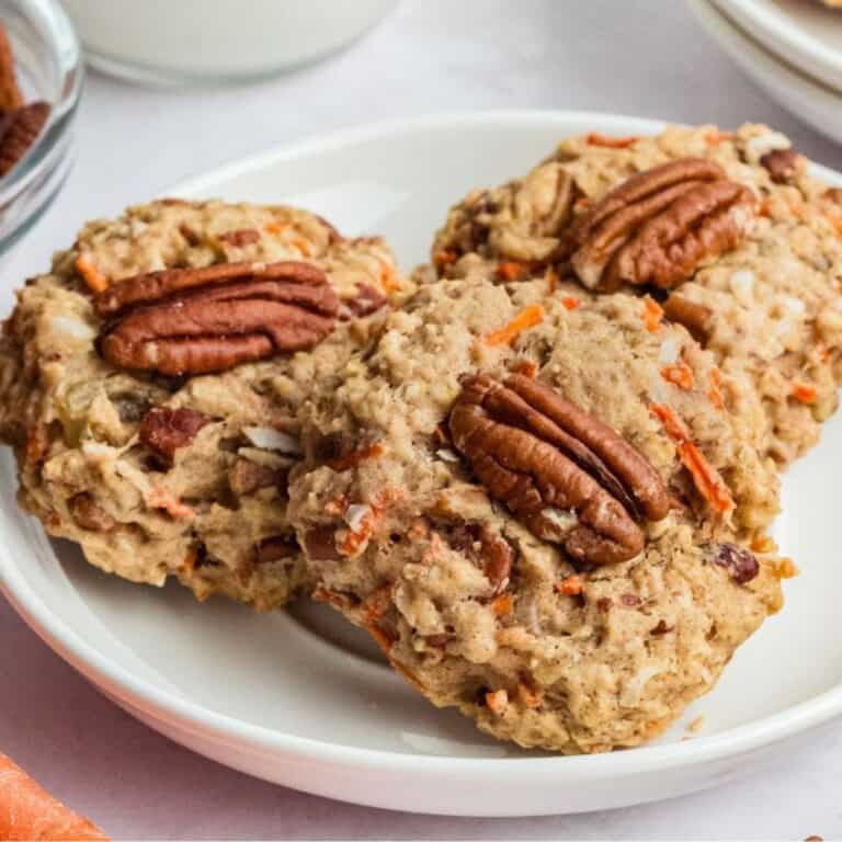 Plate of carrot cake breakfast cookies.