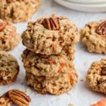 Carrot Cake Breakfast Cookies stacked.