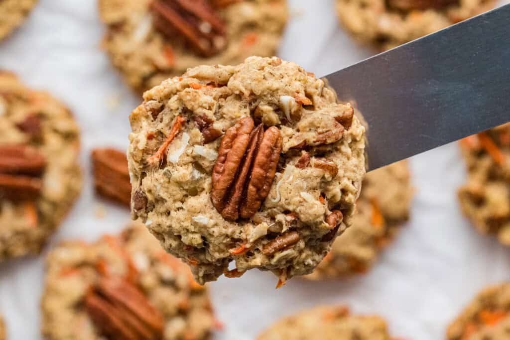 Closeup of carrot cake breakfast cookies.