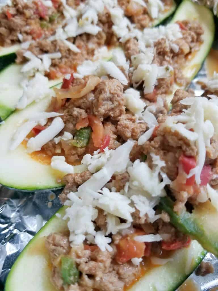 Turkey Taco Stuffed Zucchini