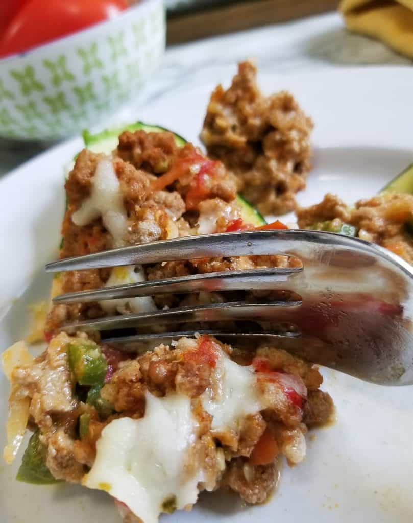 Turkey Taco Stuffed Zucchini