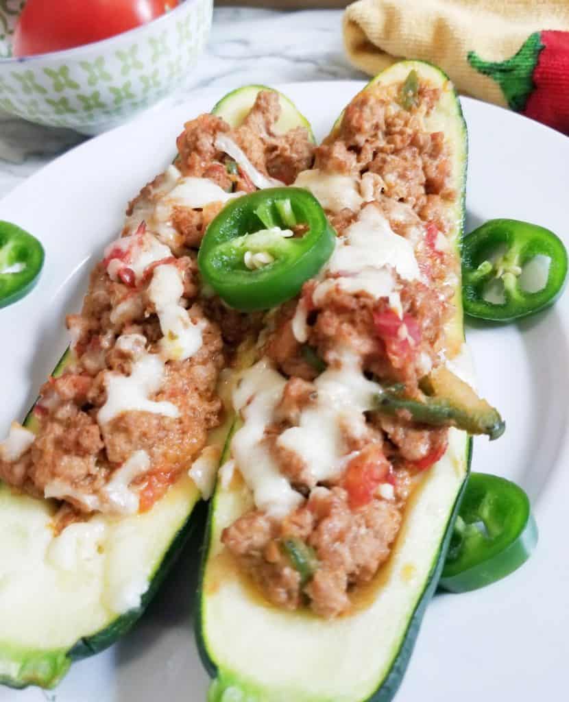 Turkey Taco Stuffed Zucchini