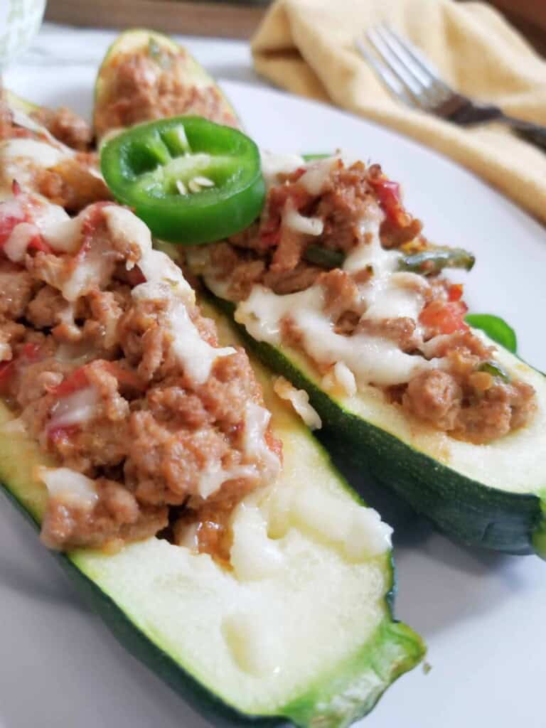 Delicious Turkey Taco Stuffed Zucchini