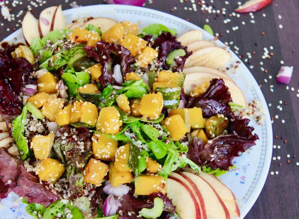 Sautéed squash quinoa salad