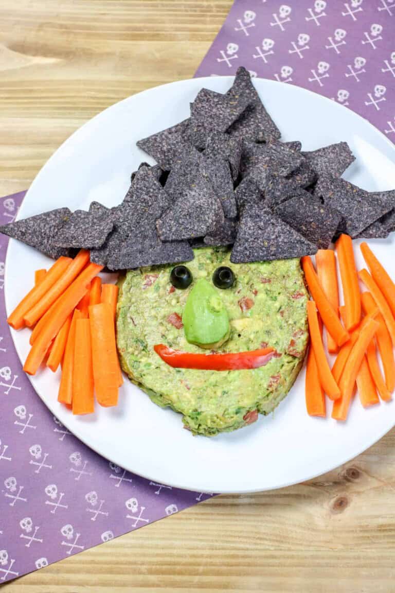 Halloween Witch Chips and Guacamole