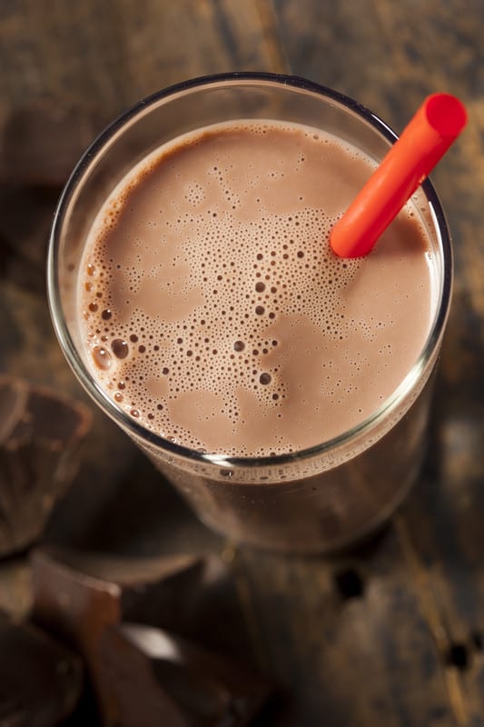 glass of chocolate milk