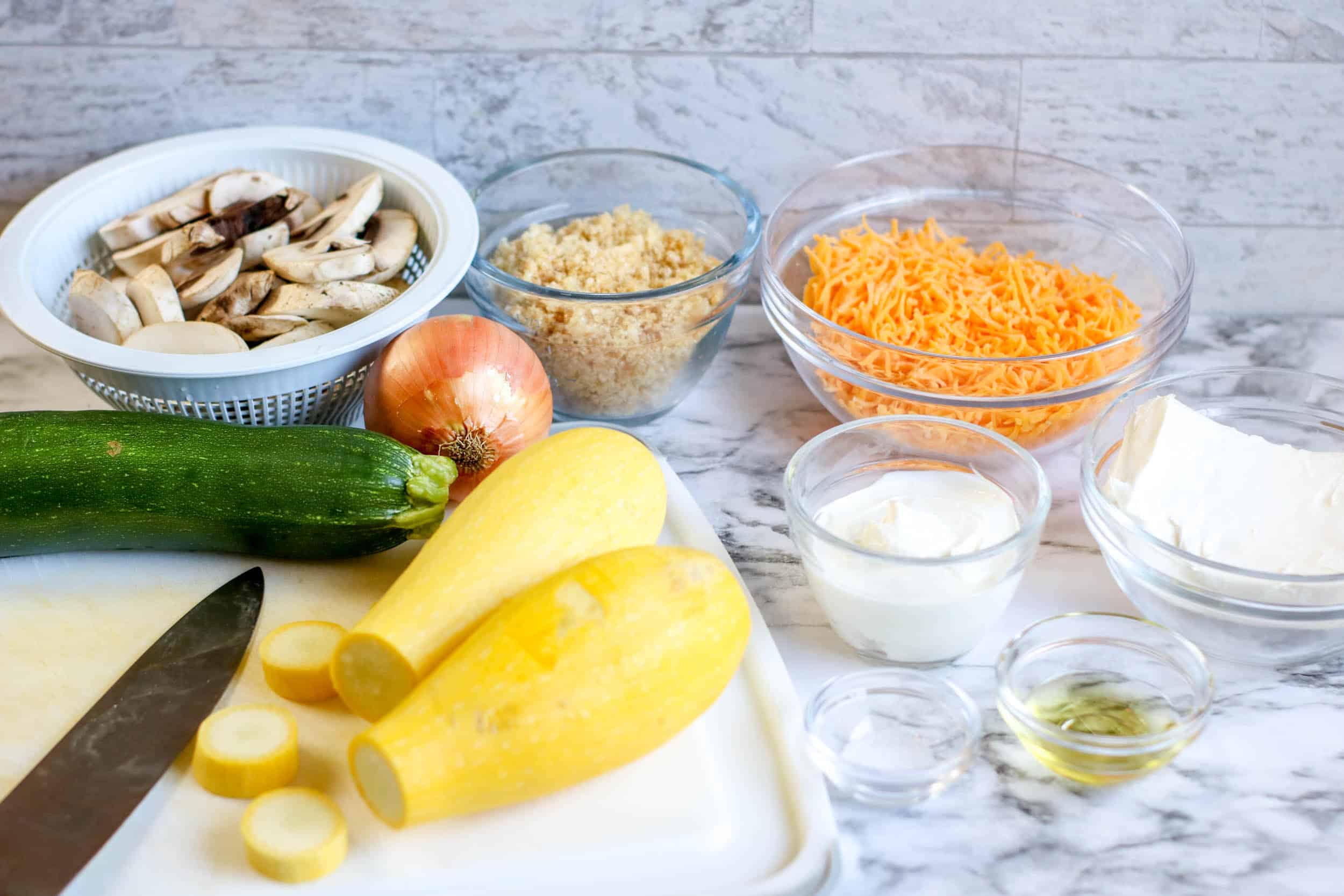 Low Carb Squash Casserole ingredients