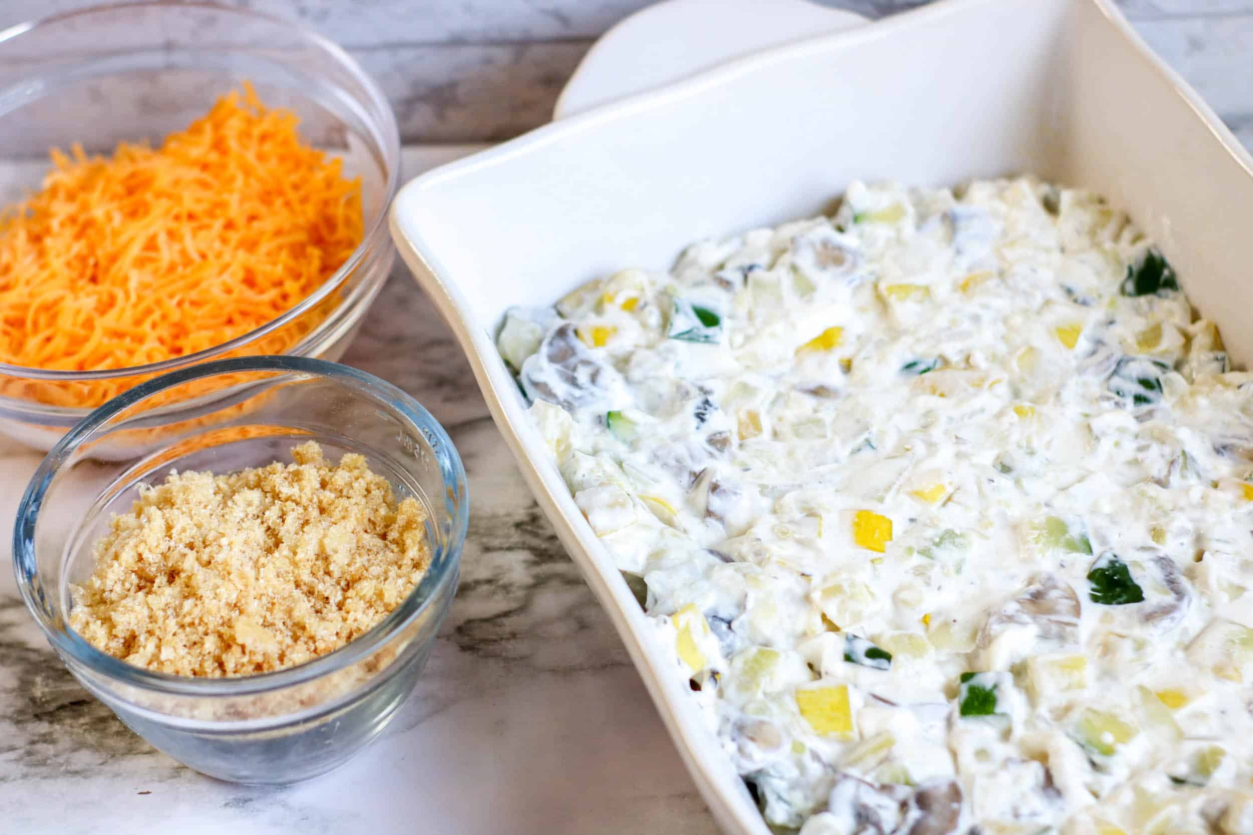 Low Carb Squash Casserole ingredients