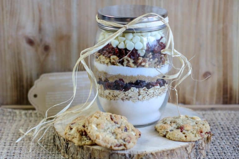 White Chocolate Cranberry Cookie Mix Jar