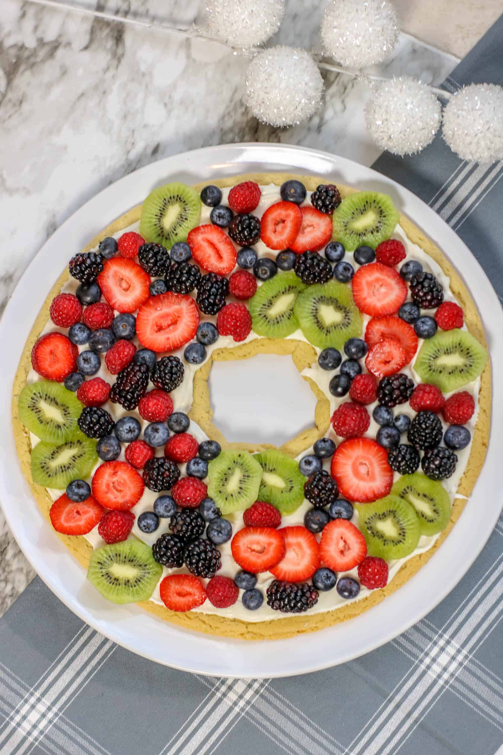 Fruit Pizza Christmas Wreath