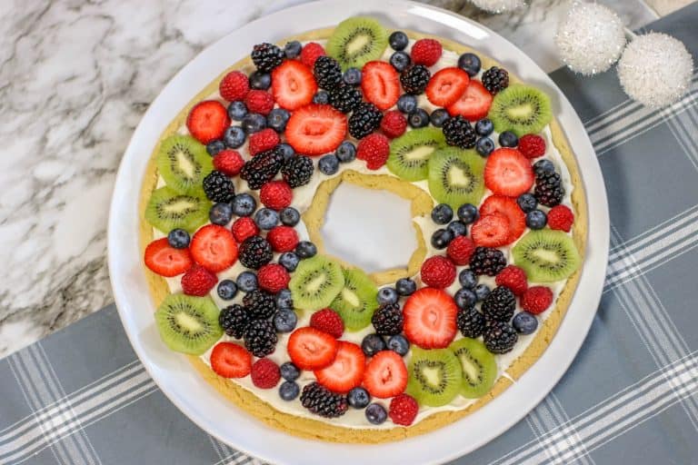 Fruit Pizza Christmas Wreath