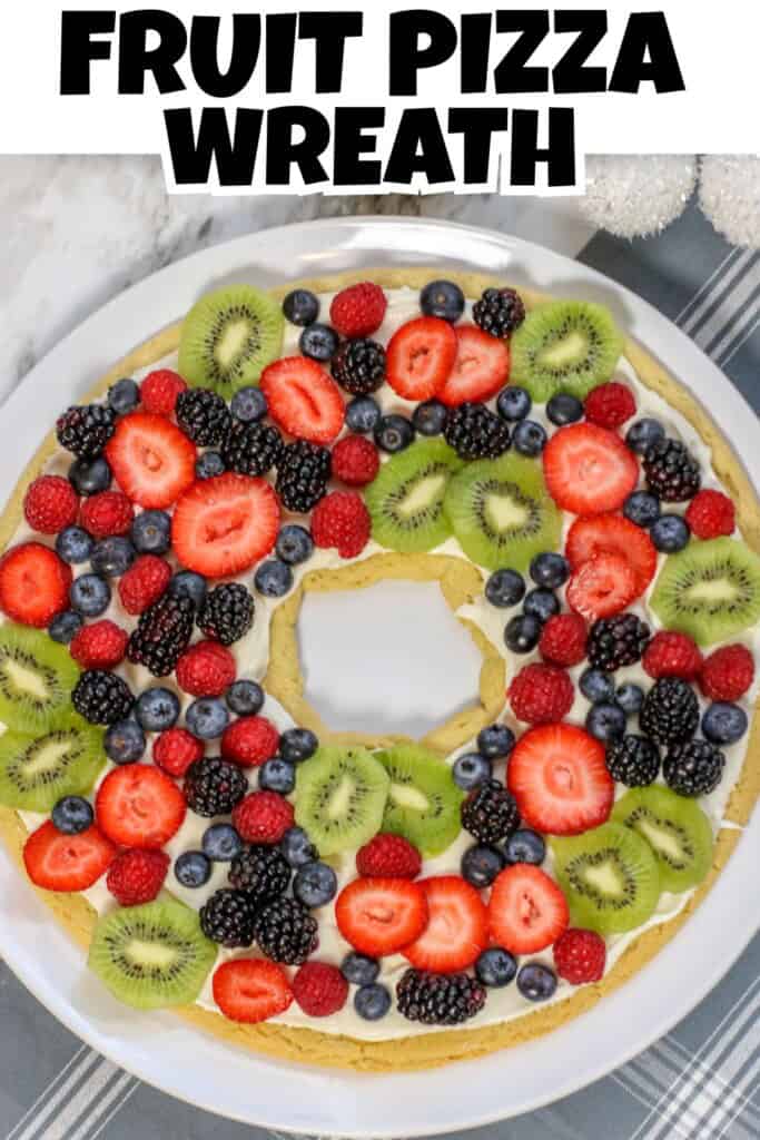 Fruit Pizza Christmas Wreath Pin.