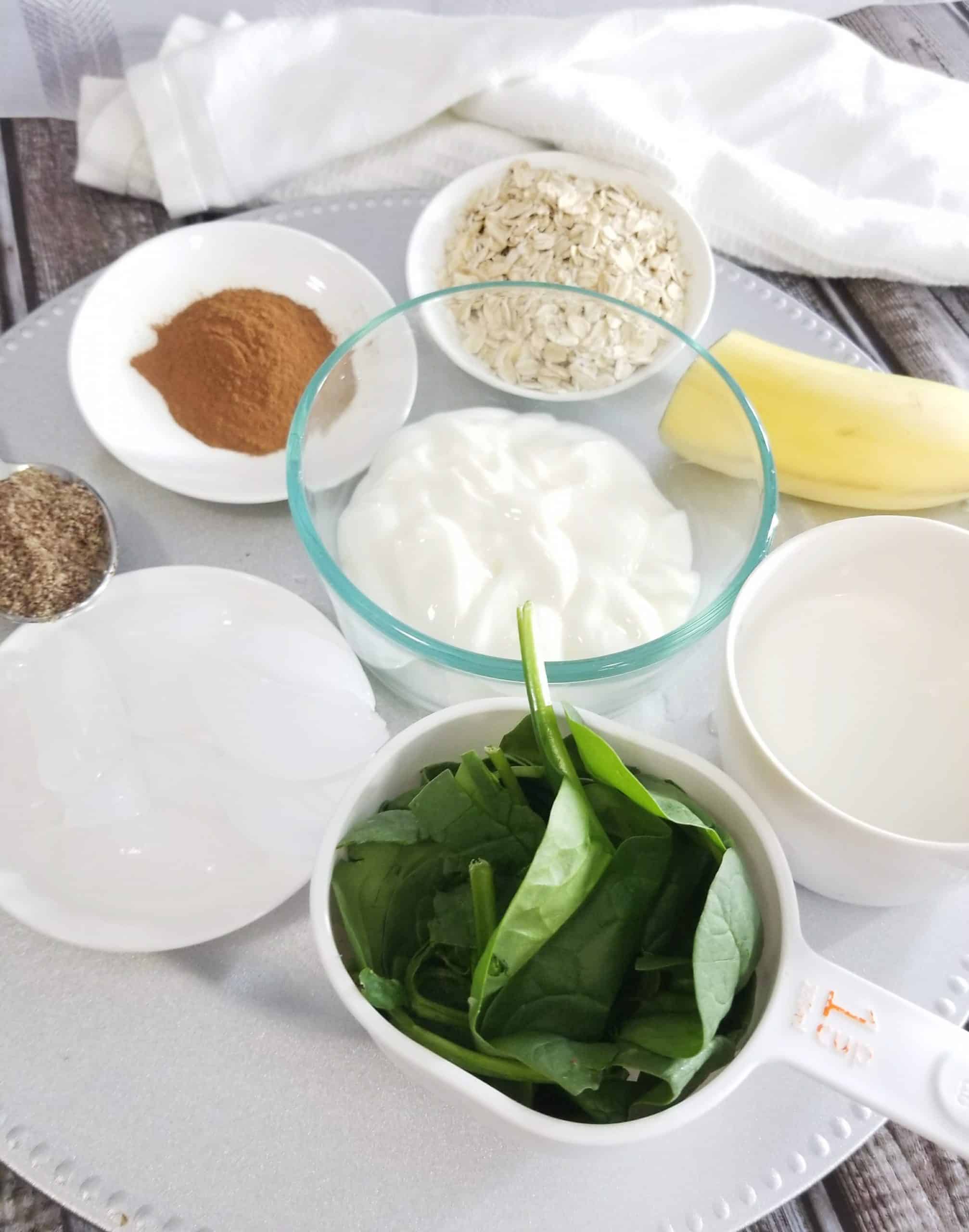 Ingredients for banana cinnamon smoothie