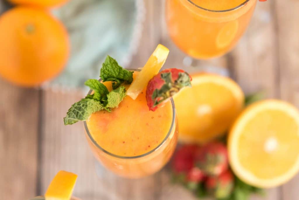 overhead shot of mimosa.