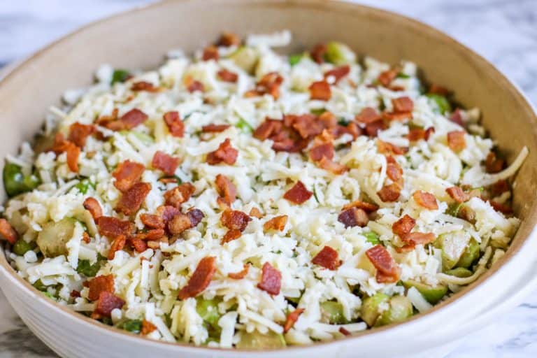 Cheesy Bacon Brussels Sprouts Casserole