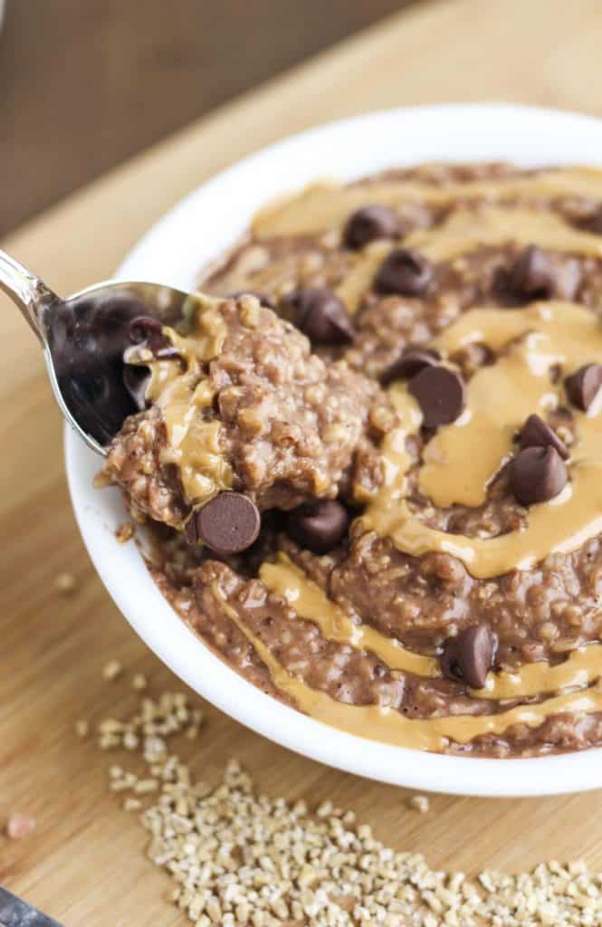 Crockpot Peanut Butter Chocolate Protein Oatmeal