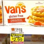 Van's waffles in grocery store.