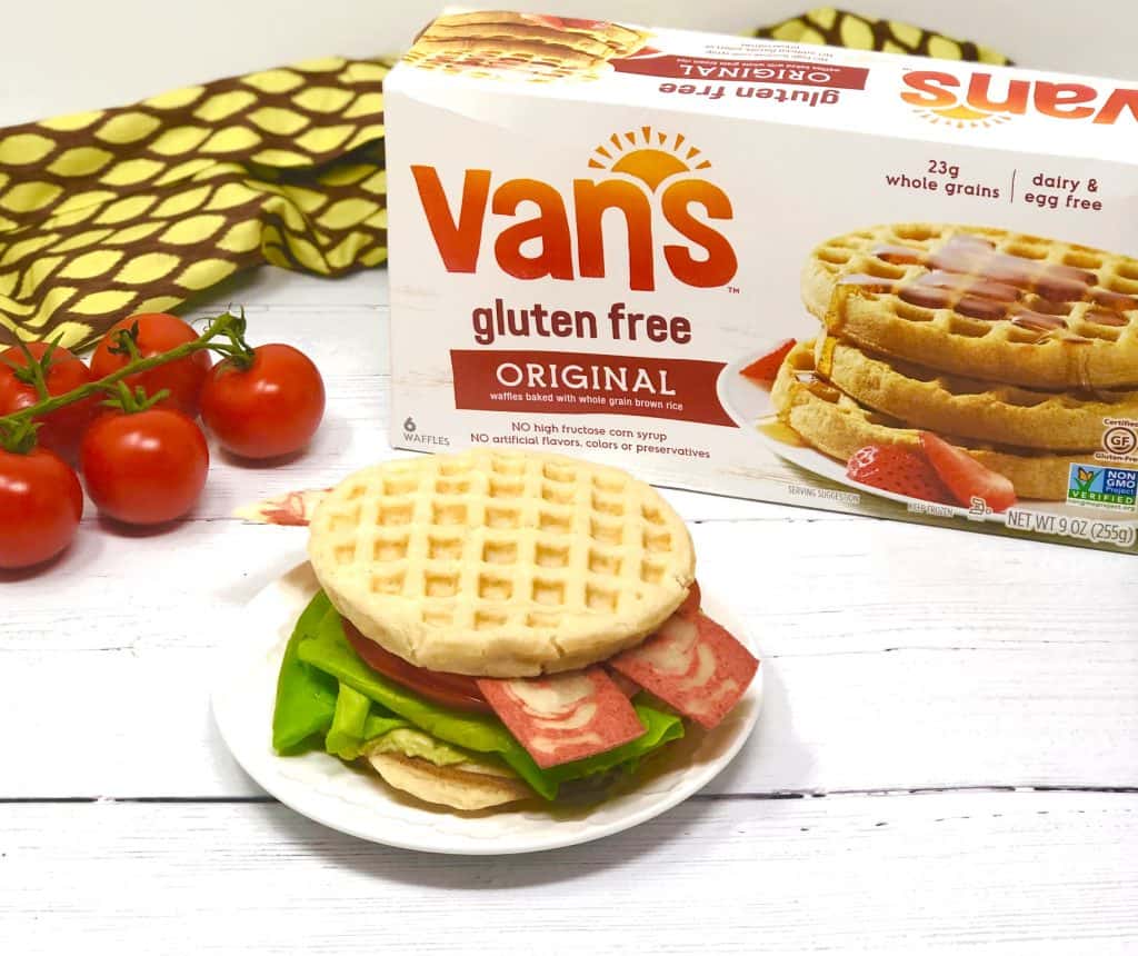 Van's waffles and vegetarian BLT