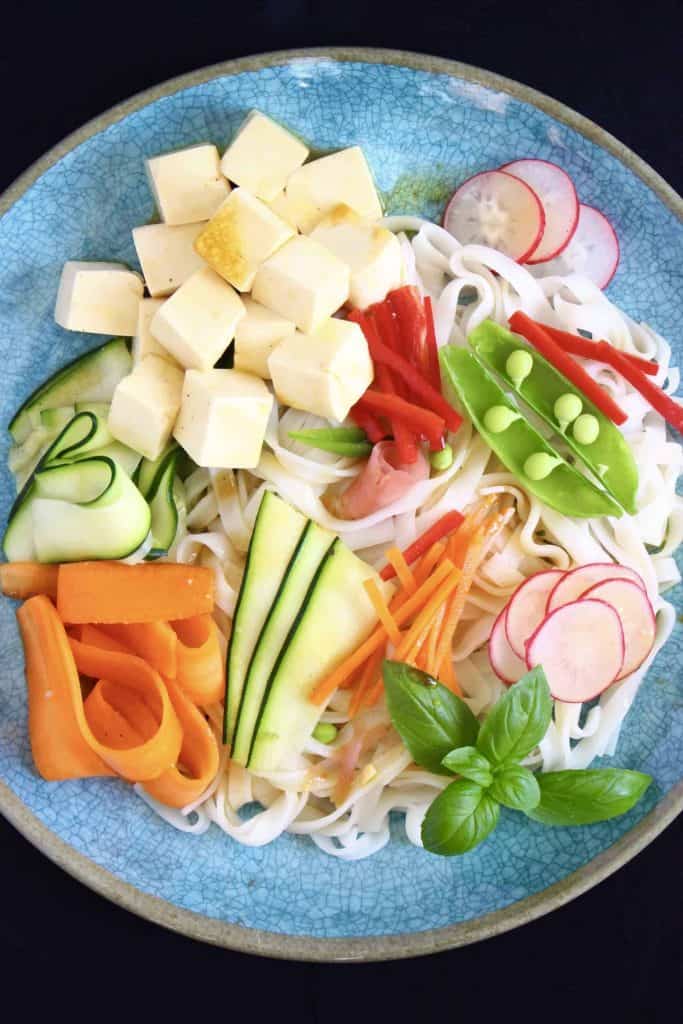 Tofu Rice Noodle Salad a vegan lunch recipe