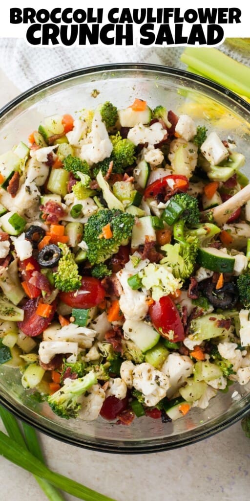 Broccoli Cauliflower Crunch Salad.