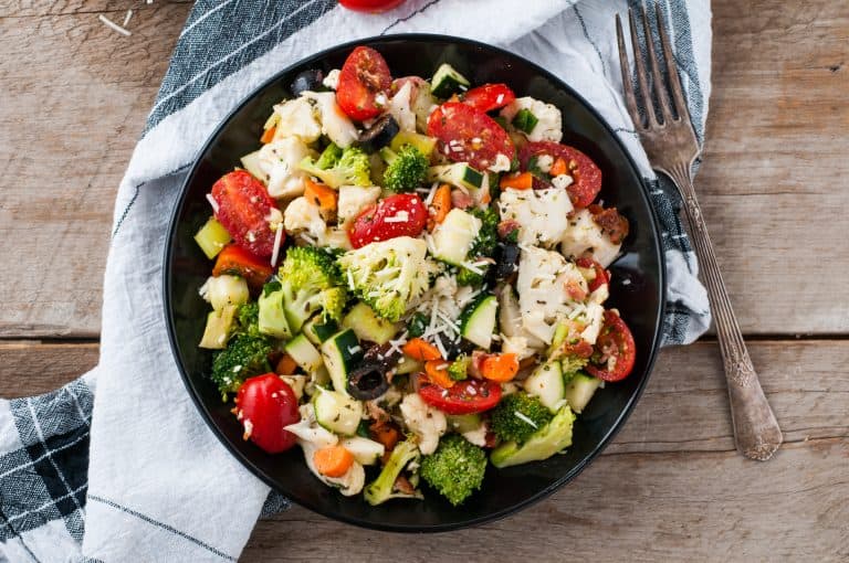 Easy Broccoli Cauliflower Crunch Salad
