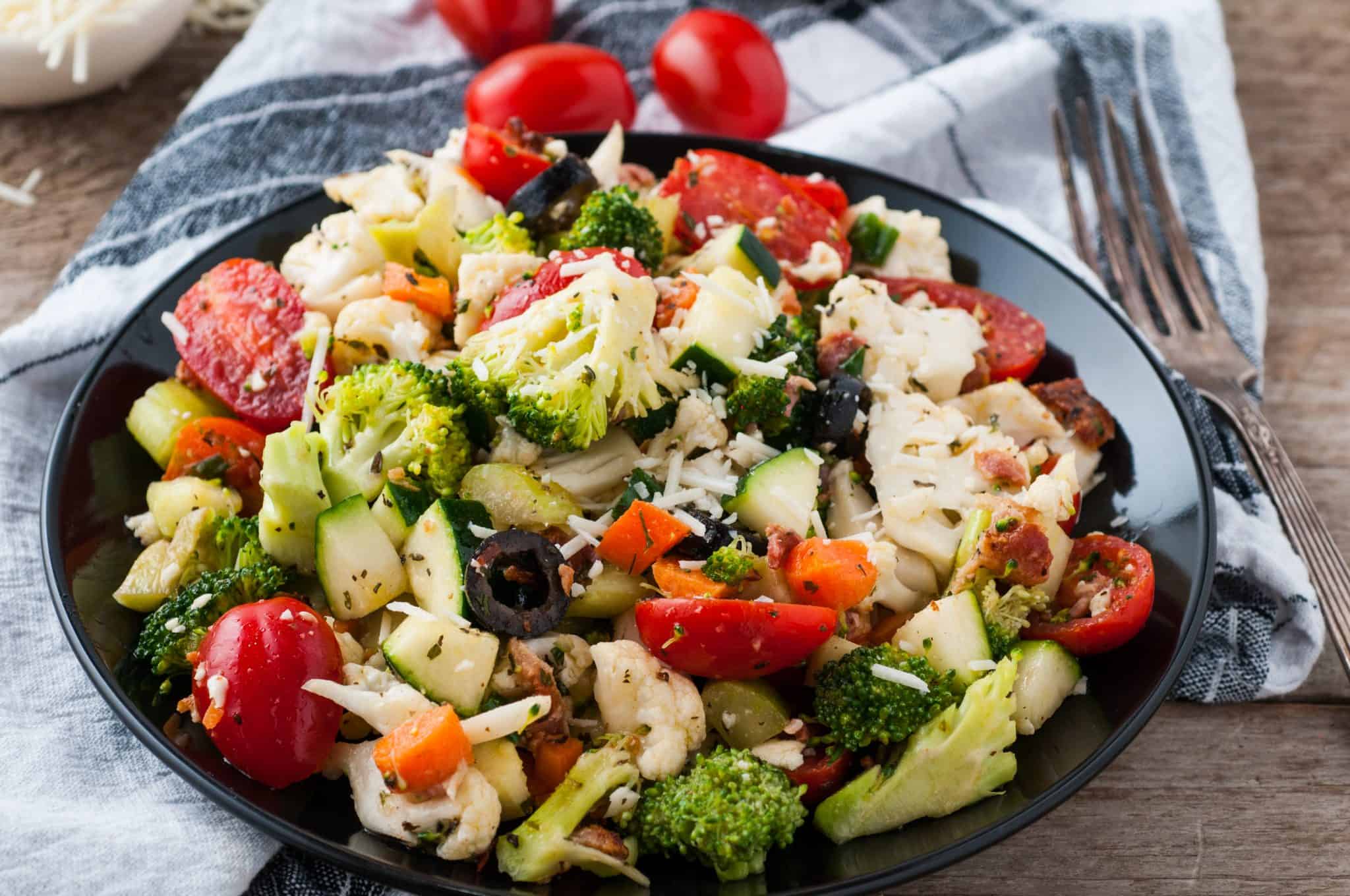 Easy Broccoli Cauliflower Crunch Salad Marathons & Motivation