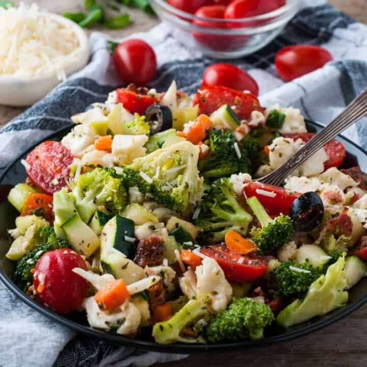 Easy Broccoli Cauliflower Crunch Salad Marathons & Motivation