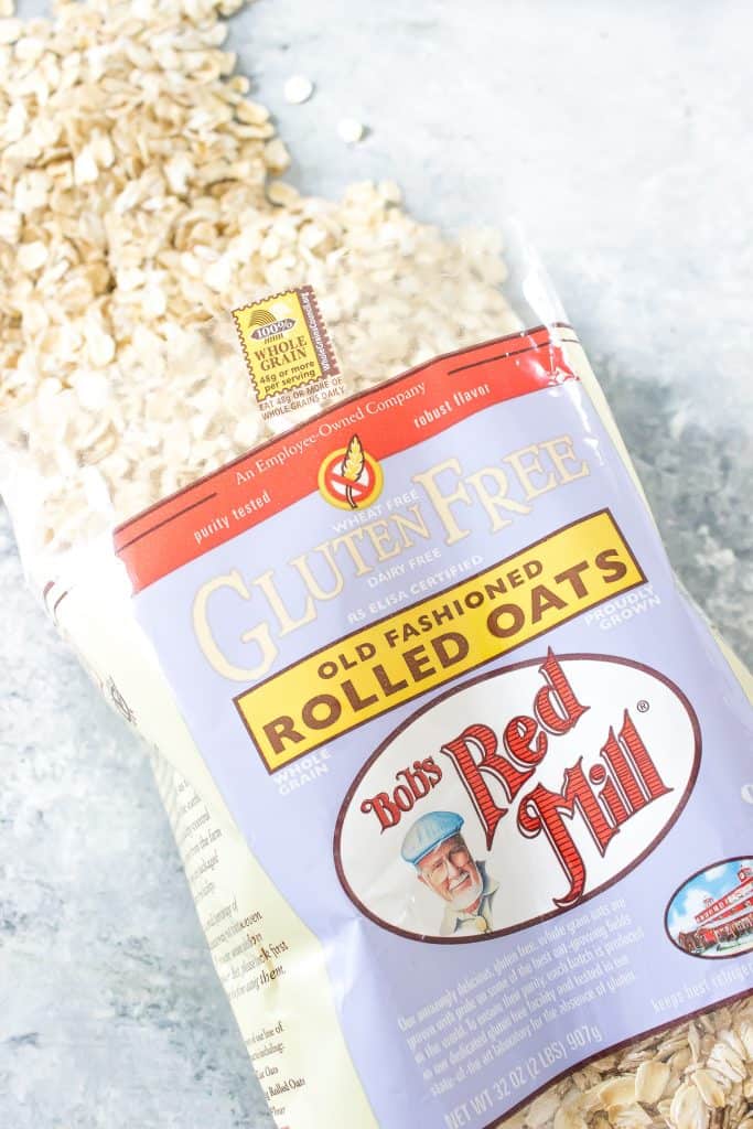 Overhead view of Bob's Red Mill Old Fashioned Rolled Oats