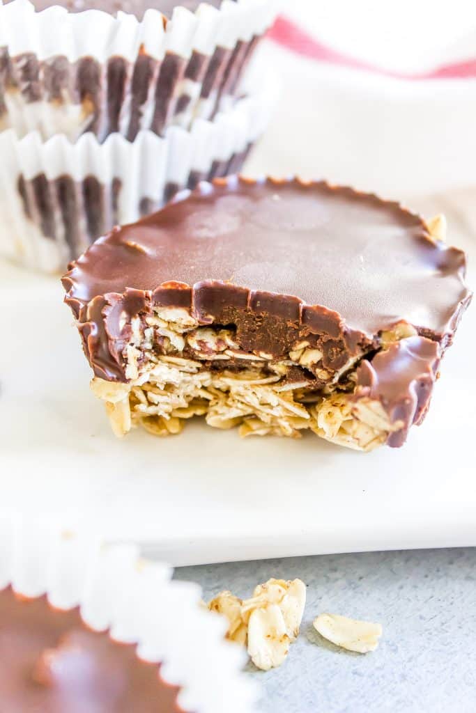 Fudge Cup with a bite out of it.