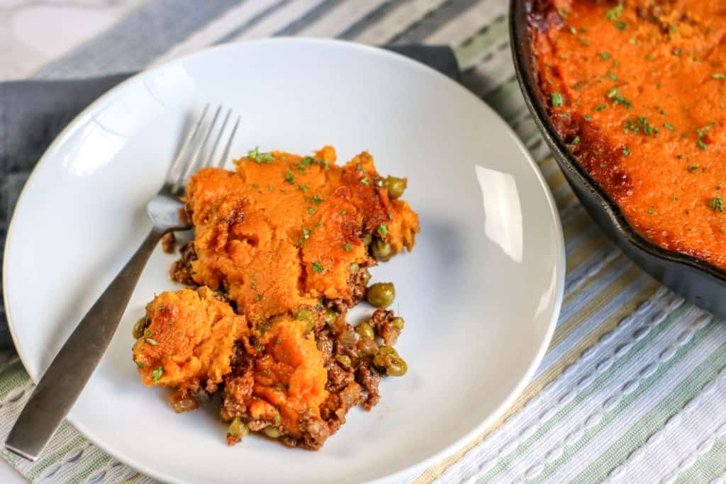 Overhead shot of Sweet Potato Shepherd's Pie.