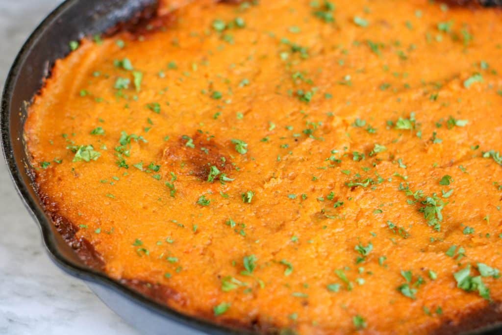 Closeup of Sweet Potato Shepherd's Pie