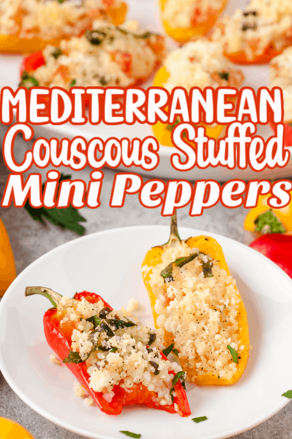 Pin for Mediterranean couscous stuffed mini peppers