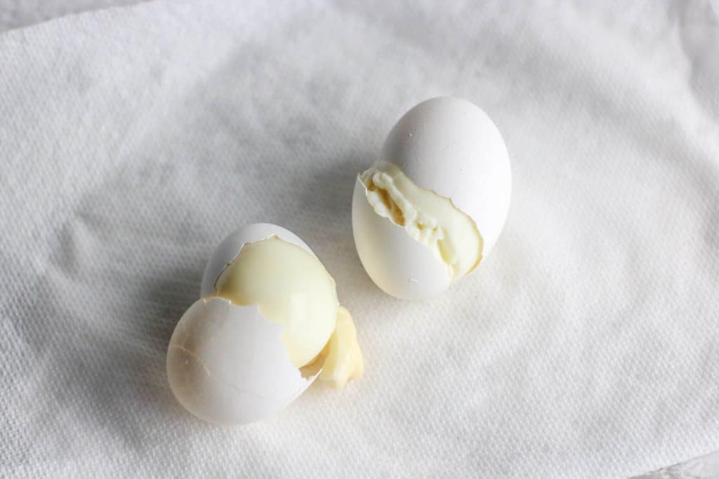 Hard boiled eggs out of shells.