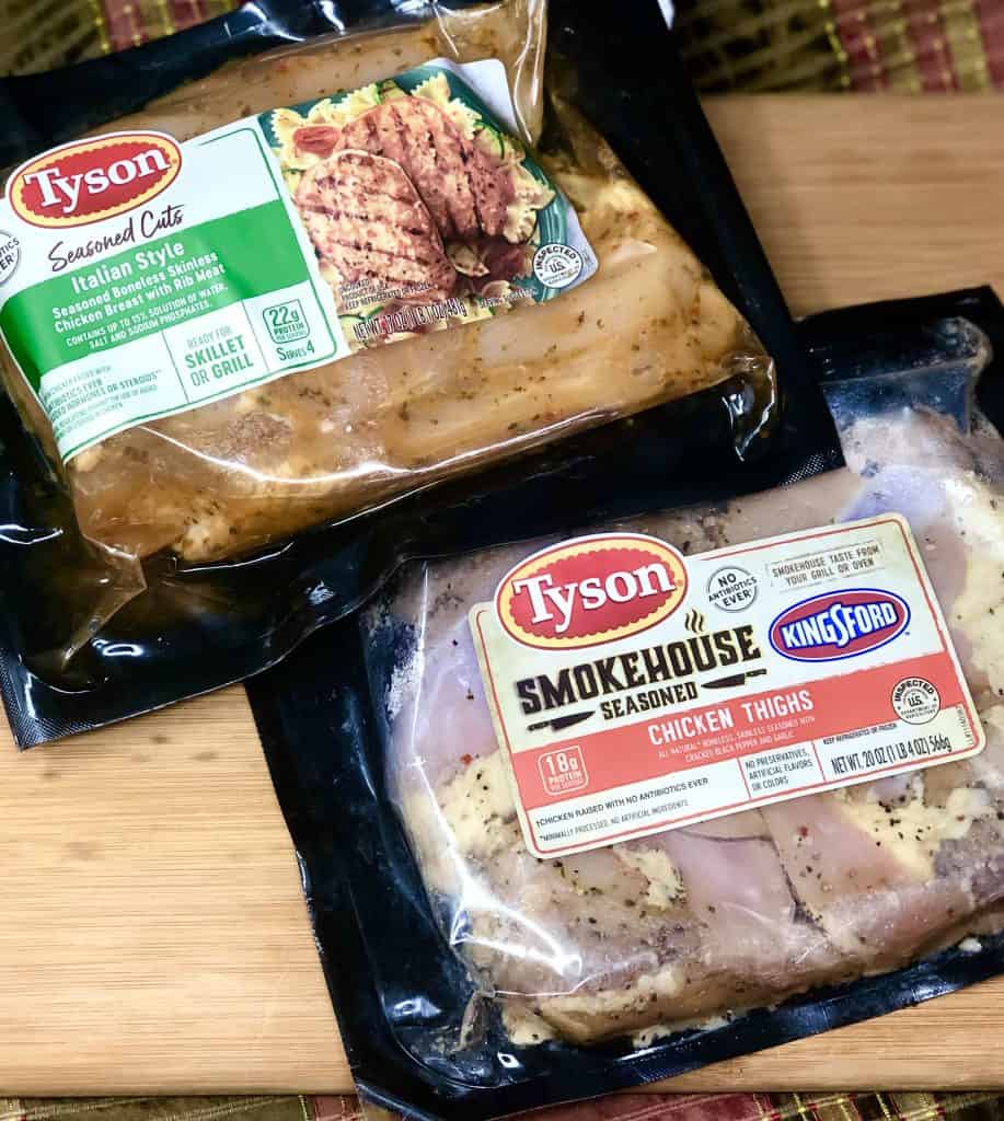 Hacks for a Quick and Easy Meal: Tyson Seasoned Chicken thighs and chicken breasts