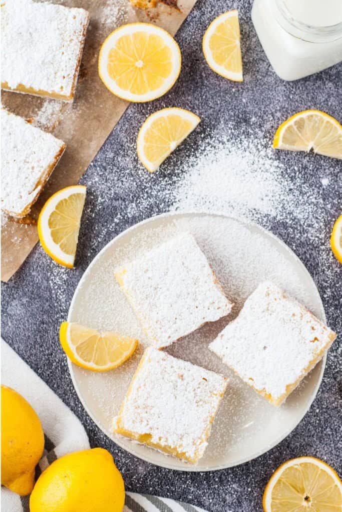 Overhead view of easy lemon bars.