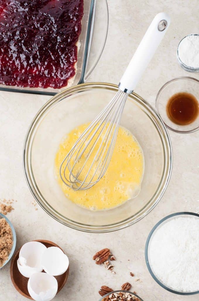 eggs whisked in bowl