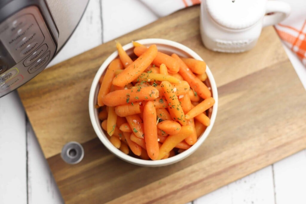 Overhead view of Instant Pot Carrots