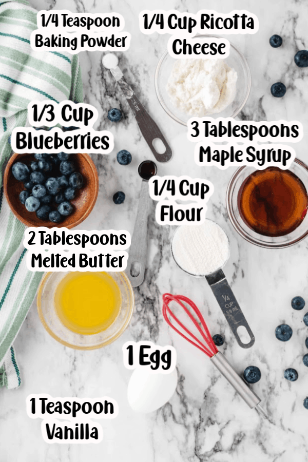 Ingredients for Blueberry Mug Cake