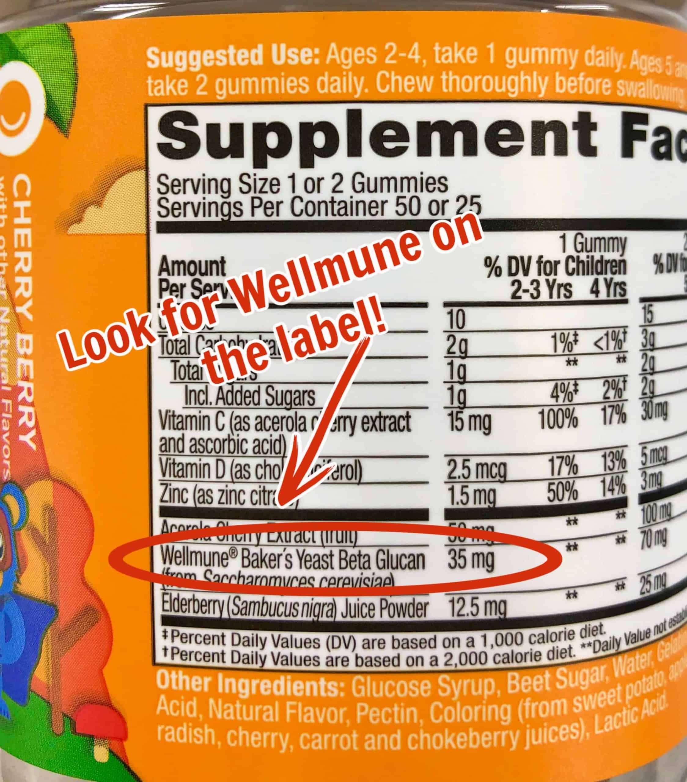 Wellness Tips for Every Day and Closeup of Wellmune on the label.