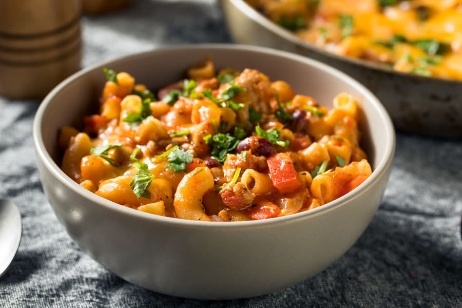 Homemade Chili Mac and Cheese with Cilantro