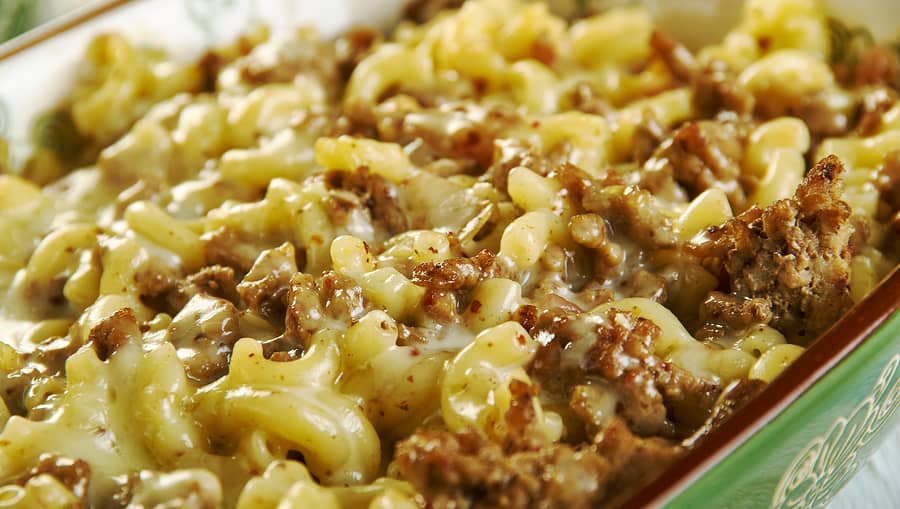 One Pot Homemade Hamburger Cheeseburger Macaroni Pasta Skillet