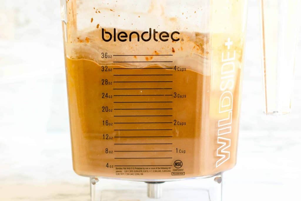 Chocolate avocado ice cream in blender