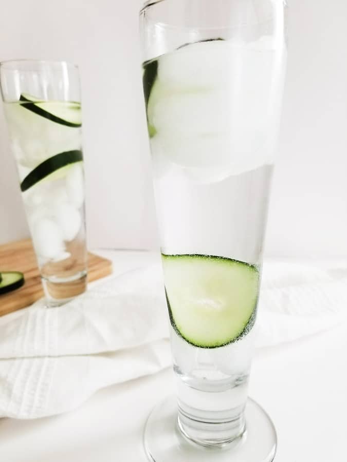 Cucumber Melon Cocktail on white background