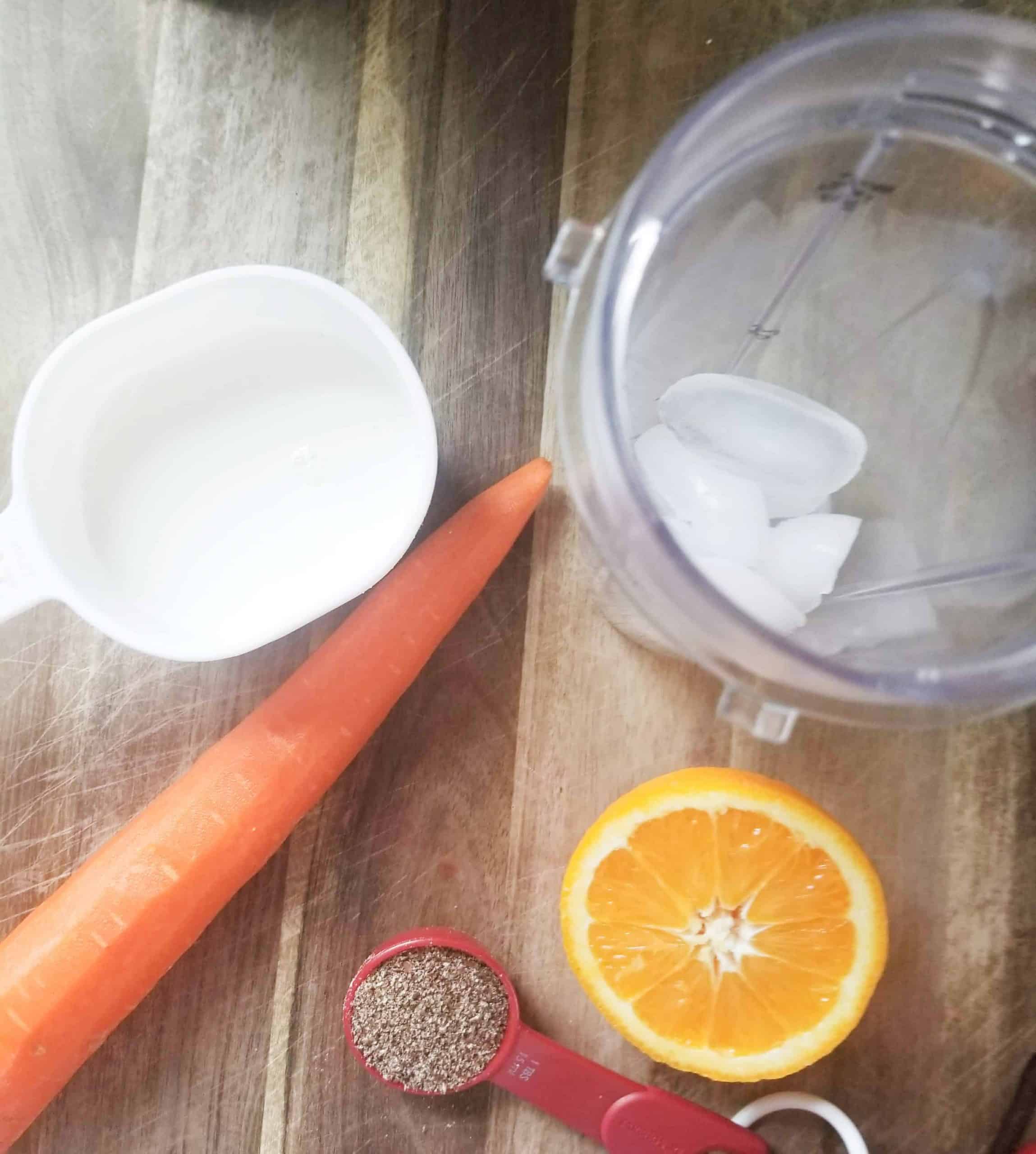 Ingredients for Carrot Orange Smoothie