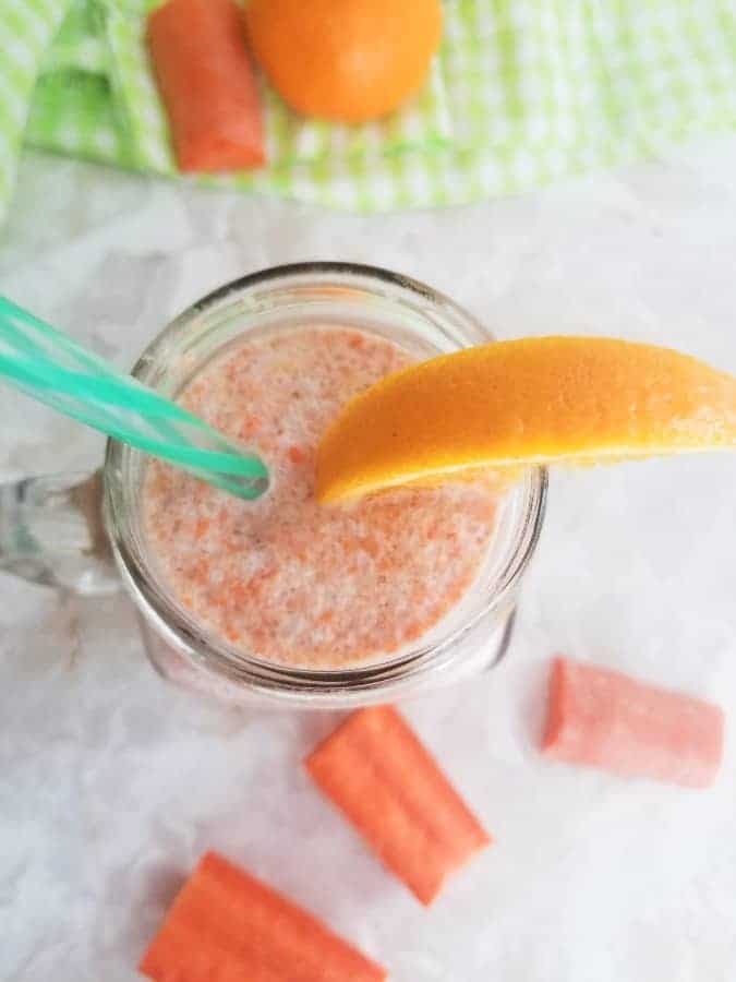 Overhead shot of Carrot Orange Smoothie