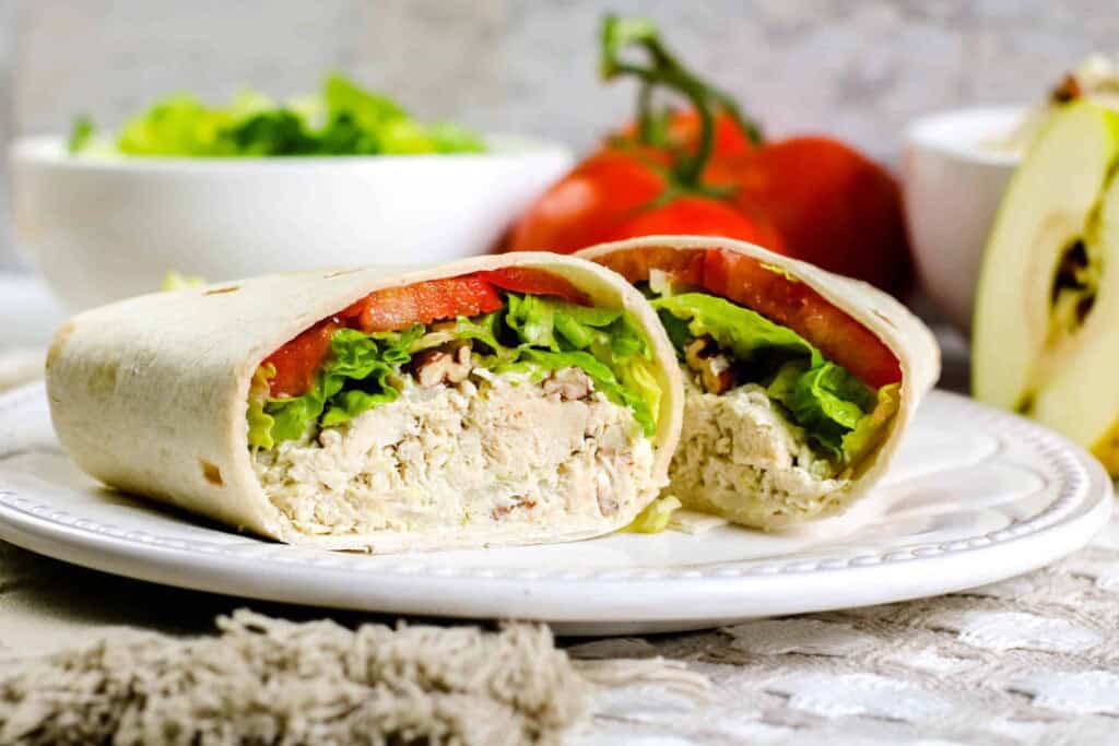 Head on shot of Chicken Salad Wrap